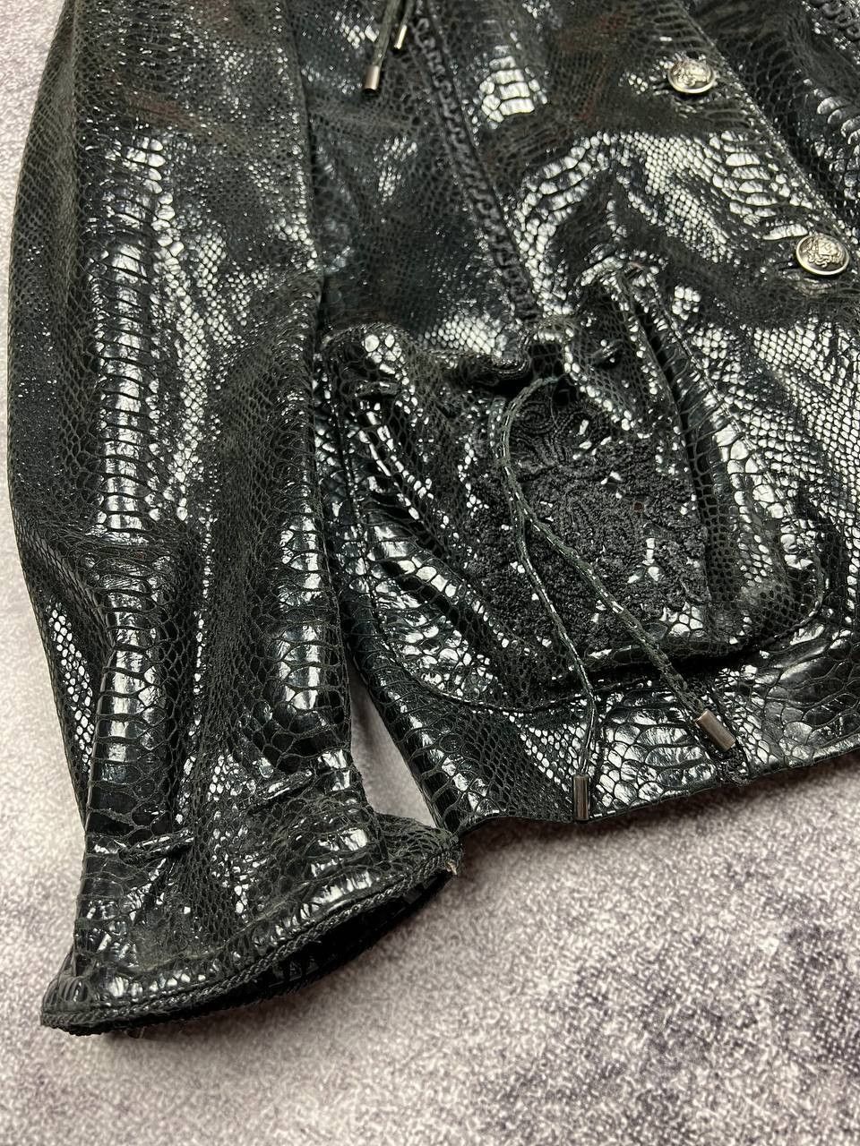 Hysteric Glamour Vintage Y2k Snakeskin Leather Lacquer Jacket Snake Print Size L / US 10 / IT 46 - 12 Thumbnail