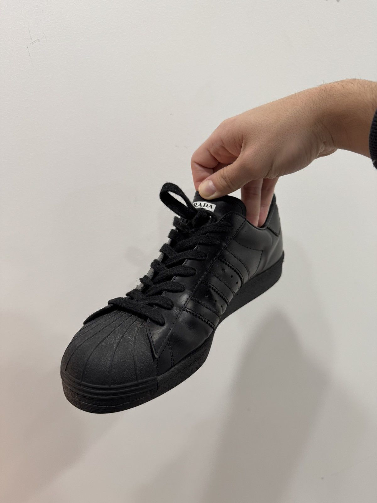 Adidas × Prada Prada Adidas Superstar Black Size US 10.5 / EU 43-44 - 6 Thumbnail