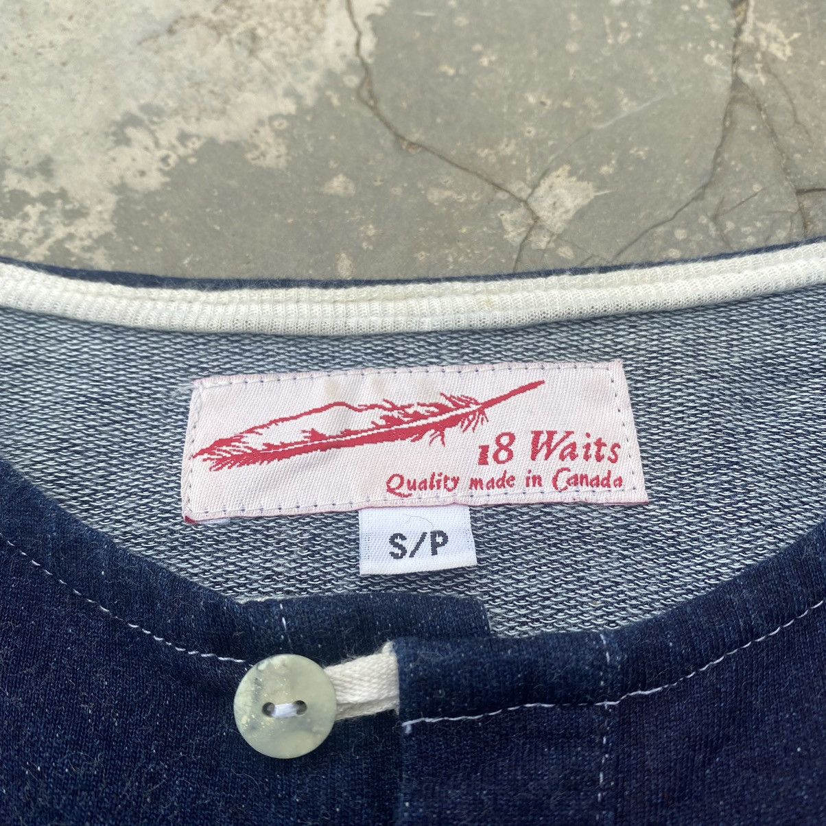 18 Waits The Harlem Henley Indigo French Terry Size US M / EU 48-50 / 2 - 5 Thumbnail