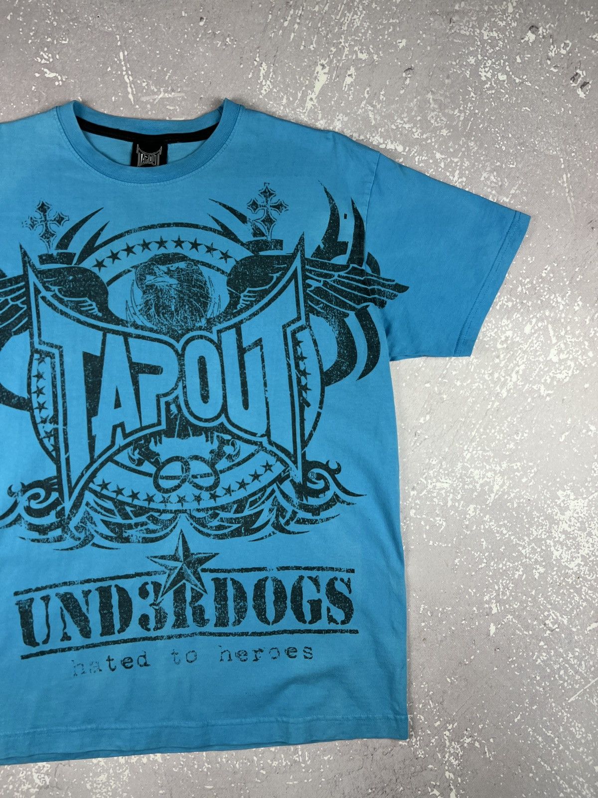Tapout Crazy Y2K Tapout Tribal Eagle Logo T Shirt Mens M Blue Size US M / EU 48-50 / 2 - 2 Thumbnail