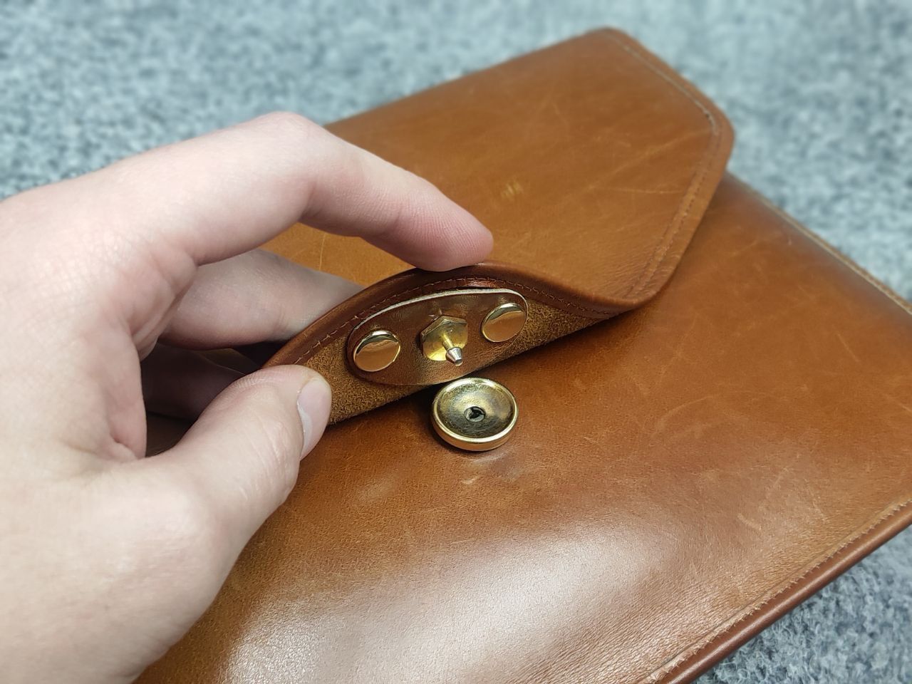 Dior Christian Dior Vintage 80s Envelope Clutch Brown Leather Bag Size ONE SIZE - 15 Thumbnail