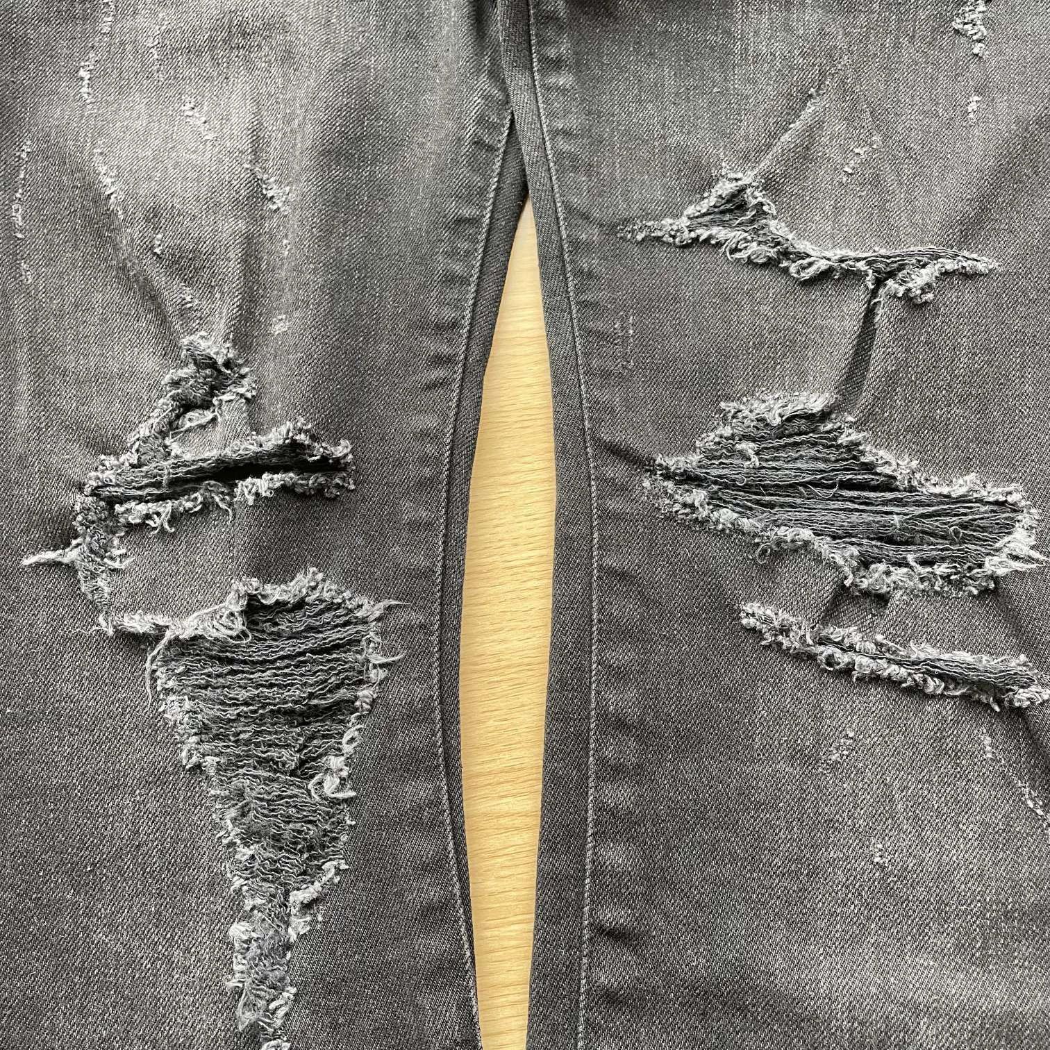 Balmain Balmain Black Silver Washed Distressed 32 99New Jeans Size US 32 / EU 48 - 3 Thumbnail