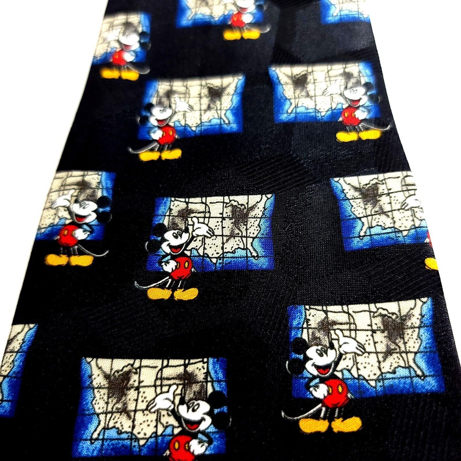 Mickey Unlimited Mickey Unlimited Black Wide Mickey Mouse Jacquard Print Tie Size ONE SIZE - 2 Thumbnail