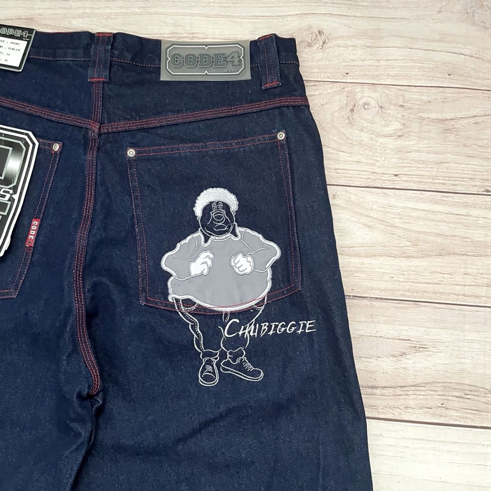 Fubu VINTAGE Chubiggie Jeans Denim Baggy NY Skate 38x34 Men's 90s 2000s JNCO Style 38x34 Blue Regular Baggy Size US 38 / EU 54 - 3 Thumbnail