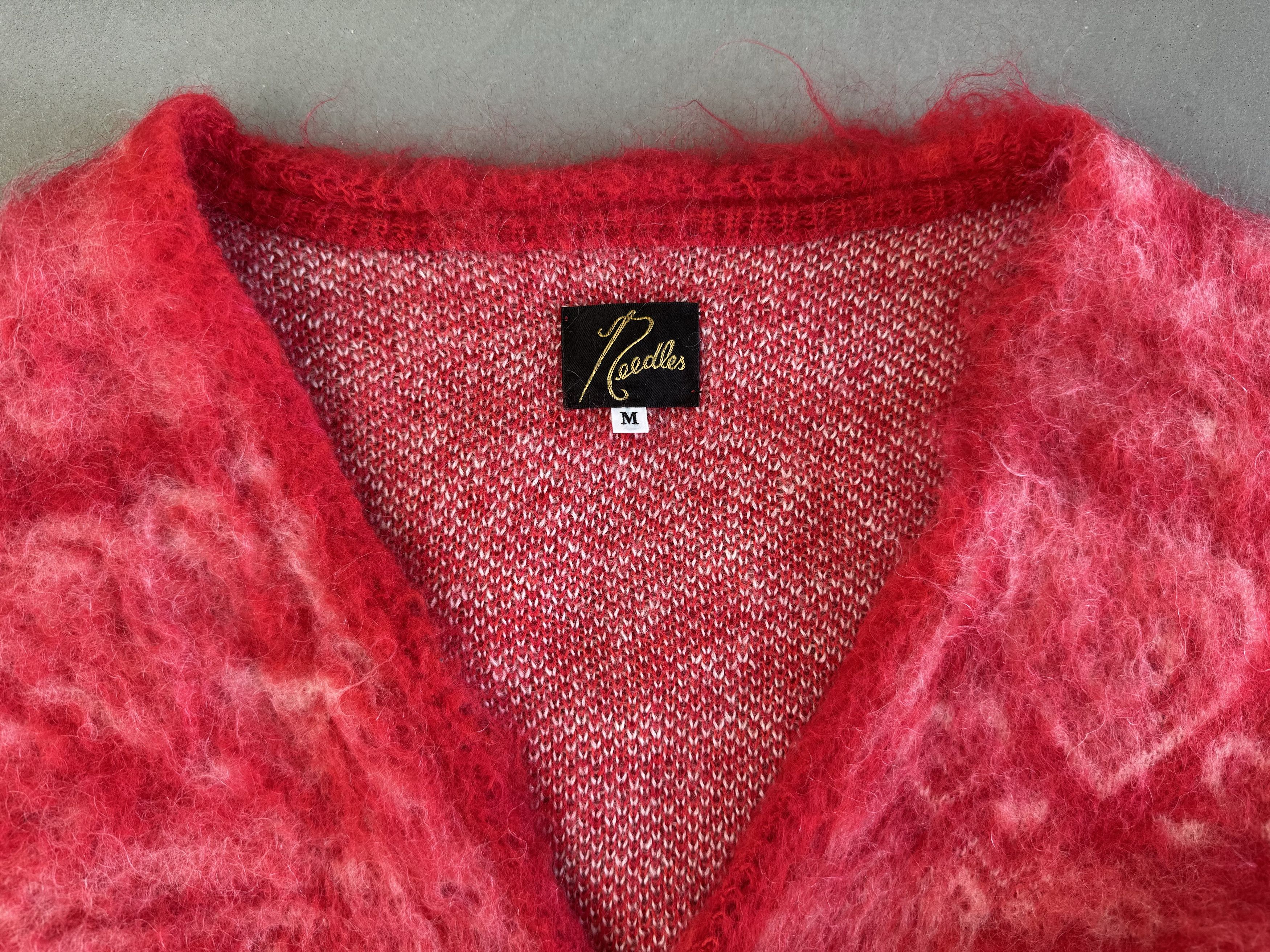 Needles Needles Intarsia Mohair Cardigan, Hearts, Japanese Size US L / EU 52-54 / 3 - 4 Thumbnail