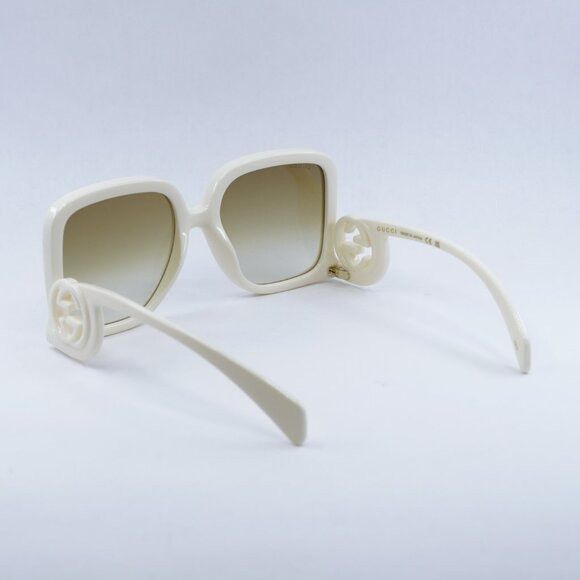 Gucci Gucci GG1326S 002 Sunglasses Ivory Square Frame, Brown Size ONE SIZE - 13 Thumbnail