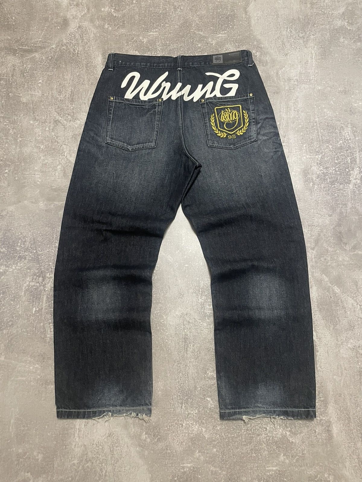 Vintage × Wrung Vintage Wrung Division King Embroidered y2k Buggy Jeans Size US 36 / EU 52 - 1 Thumbnail