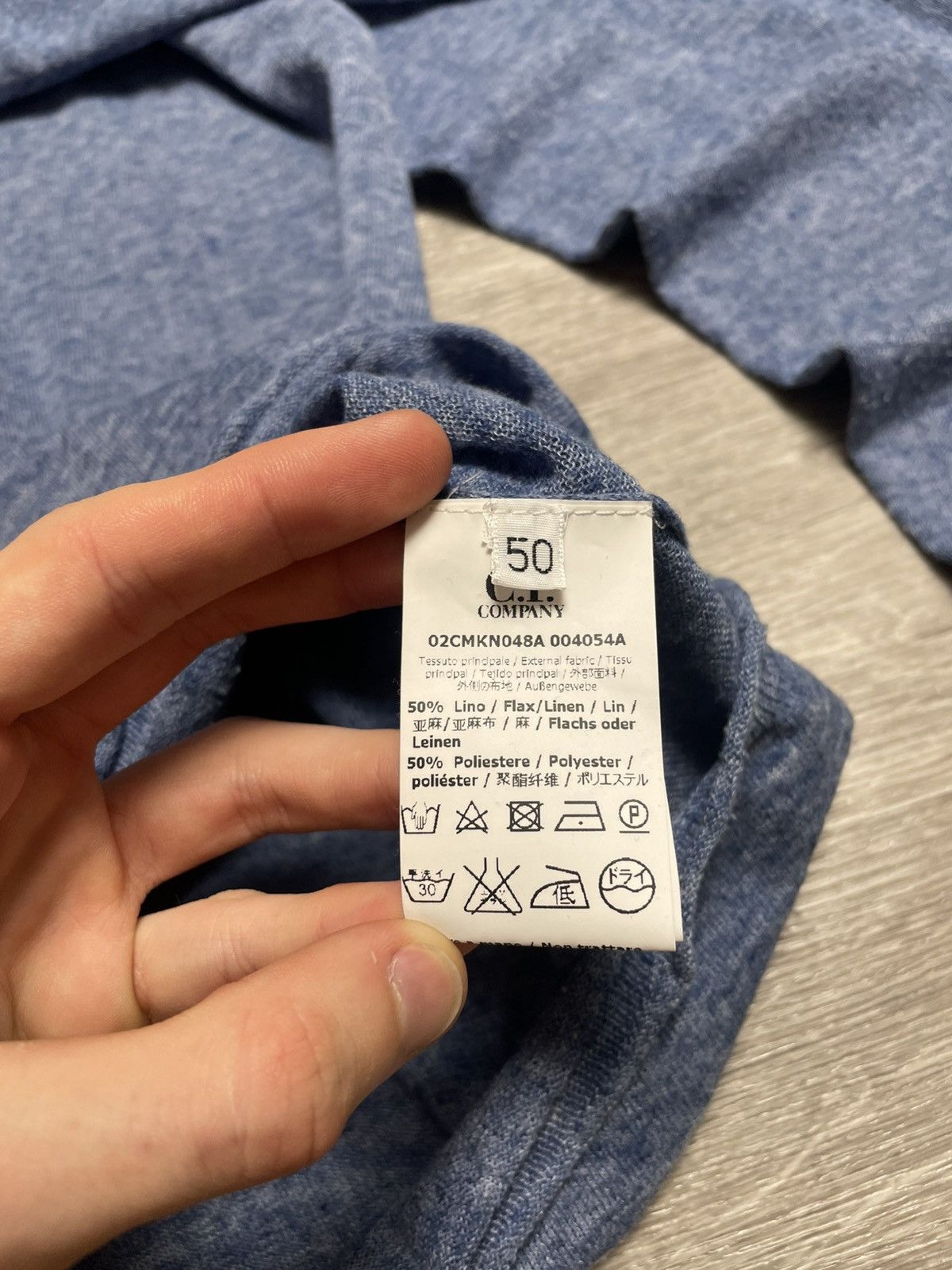C.P. Company C.P. Company Linen Blend Long Sleeve Sweater Blue Size US L / EU 52-54 / 3 - 13 Thumbnail