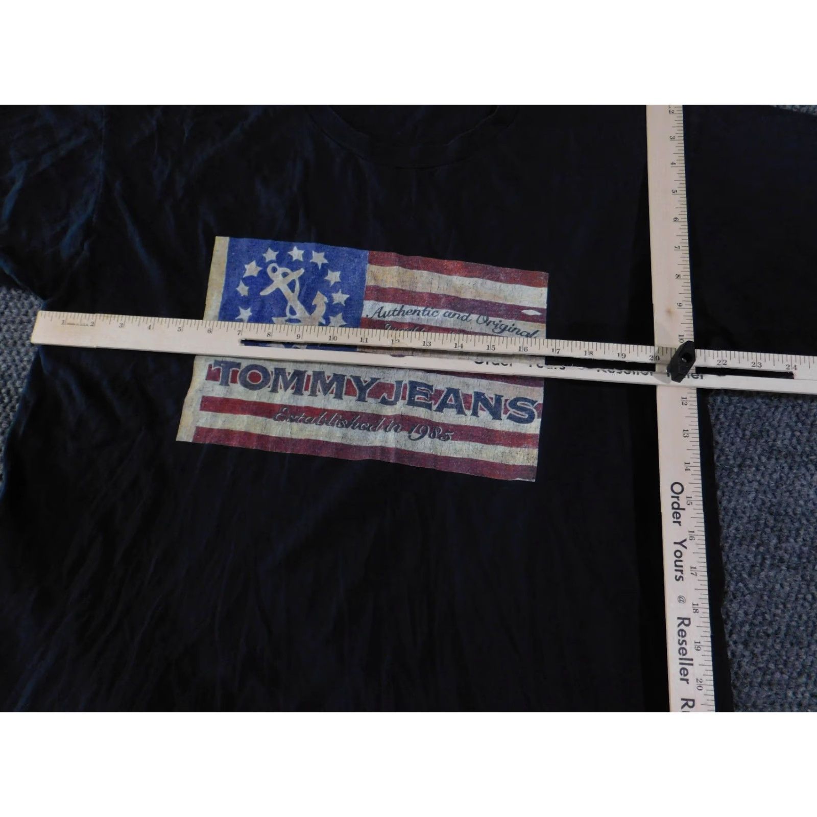 Tommy Hilfiger VINTAGE Tommy Hilfiger Tommy Jeans T Shirt Mens L Black USA Flag Graphic 90s Made In Mexico Size US L / EU 52-54 / 3 - 6 Thumbnail