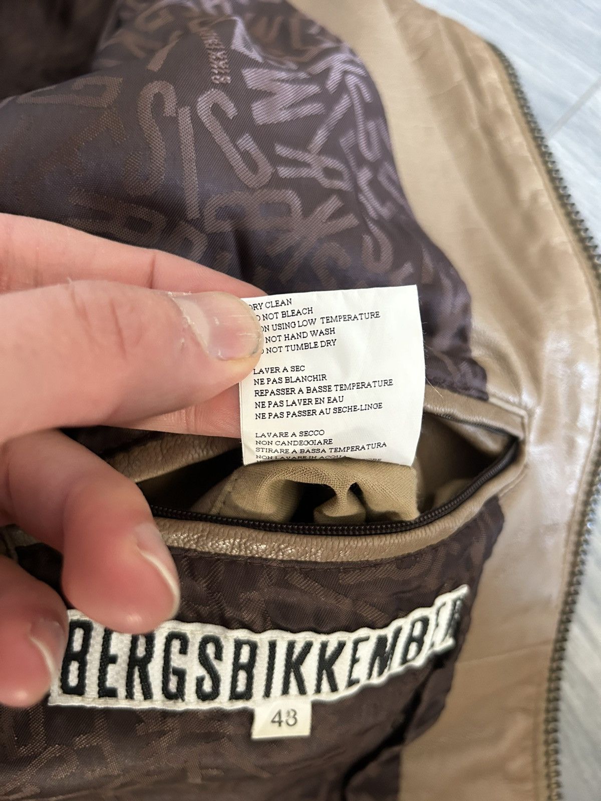 Dirk Bikkembergs Beige Leather Moto Jacket Size US M / EU 48-50 / 2 - 20 Thumbnail