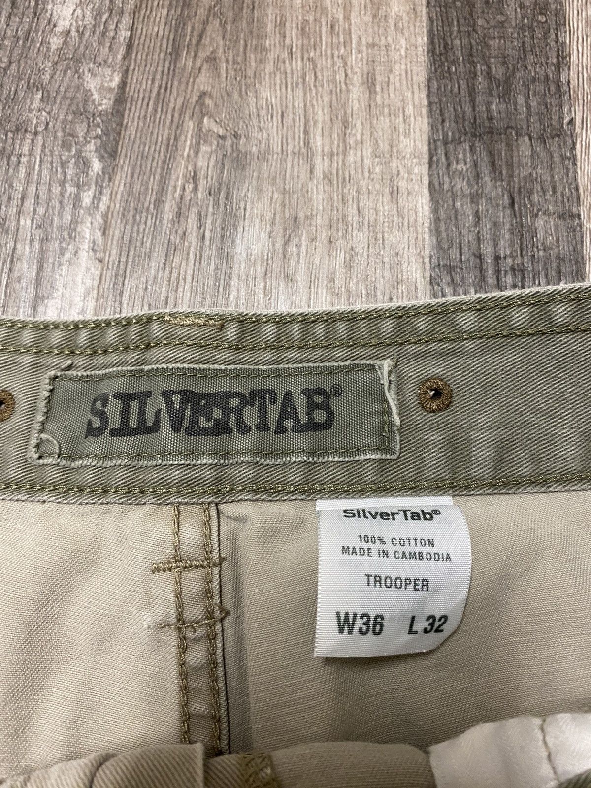 Levi's Y2K Levi’s Baggy Silver tab Trooper Cargos Cream Khaki Size US 36 / EU 52 - 6 Thumbnail