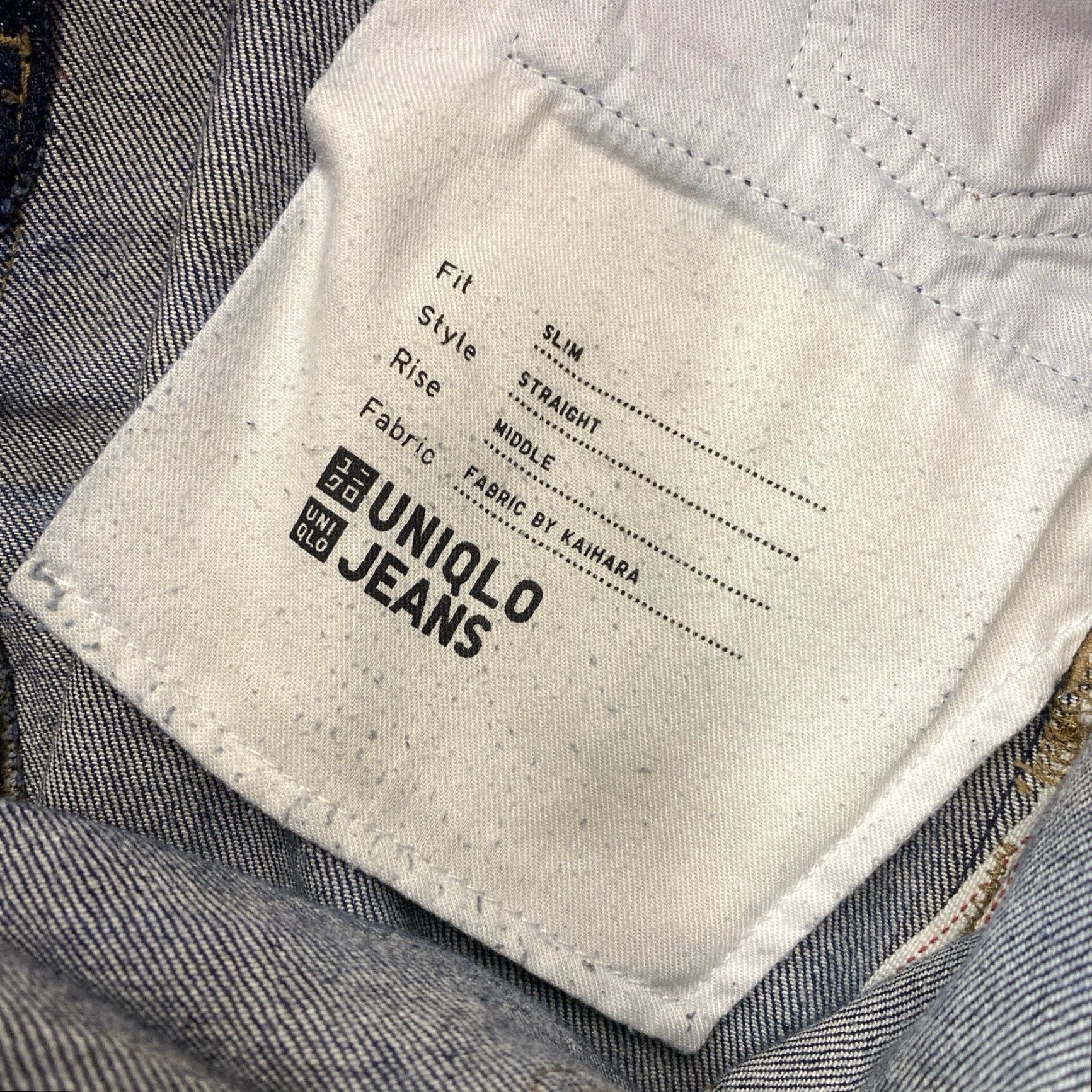 Uniqlo Uniqlo Men’s Raw Selvedge Denim Jeans Slim Straight Mid Rise 30x34 Blue Cotton Denim 5-Pocket Mens Regular Jeans Size US 30 / EU 46 - 6 Thumbnail