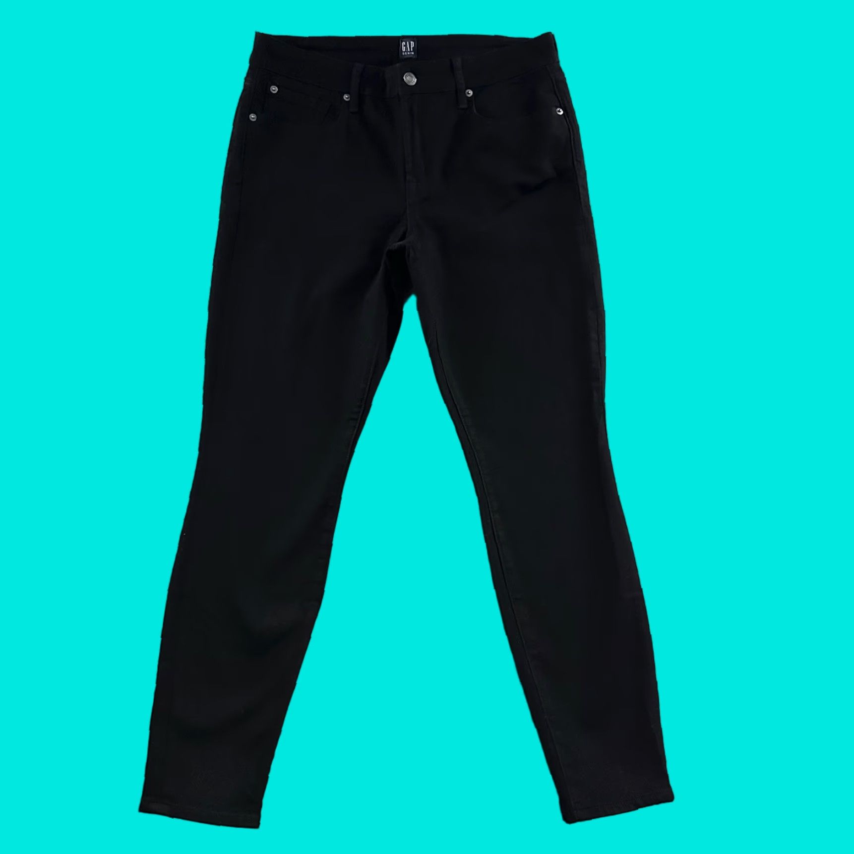 Gap Gap Jeans Black Size 31 Skinny Mid Rise Womens True Stretch Denim Cotton Blend Regular Inseam 28in Size 24" / US 00 / IT 34 - 1 Thumbnail