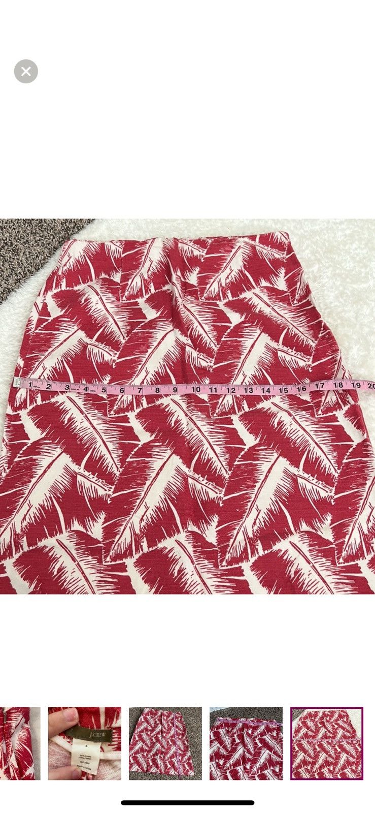 J.Crew J.crew Palm leaf print knee length skirt size 4 Size 27" / US 4 / IT 40 - 8 Thumbnail