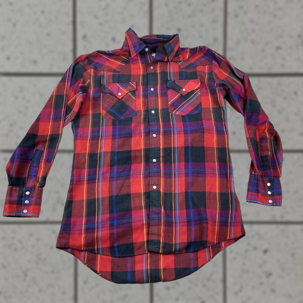 Vintage VINTAGE Ely Cattleman Men Plaid Western Shirt Long Sleeve M Red Pearl Snap Button-Up Shirt Mens Size US M / EU 48-50 / 2 - 1 Thumbnail