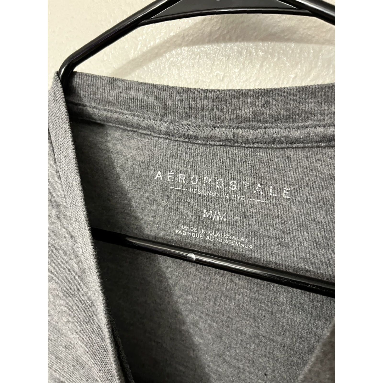 Vintage Aéropostale Men's Graphic Polka Dot T-Shirt, Gray, Medium, Crew Neck, USA Theme Size US M / EU 48-50 / 2 - 3 Thumbnail