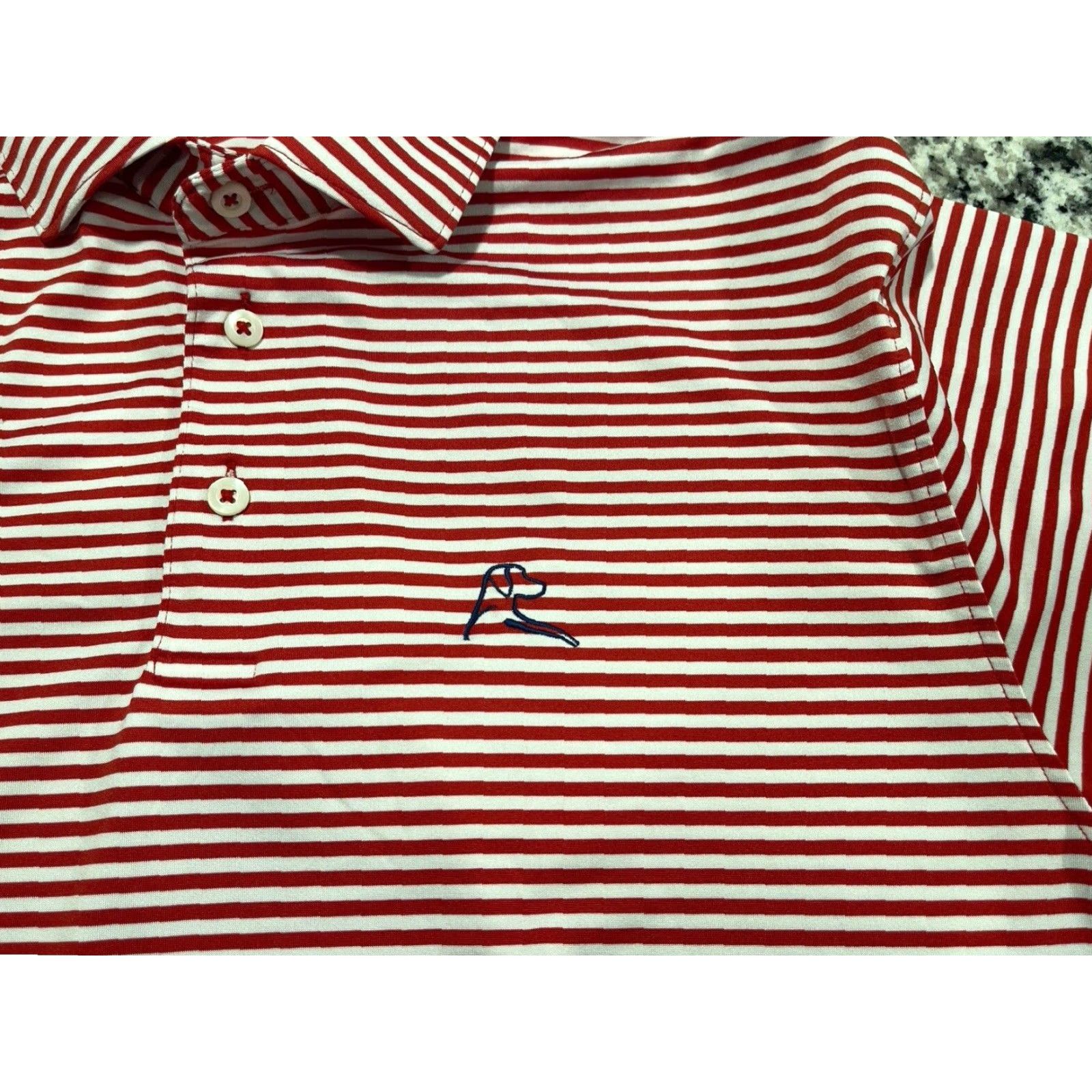 Vintage Rhoback Polo Shirt Striped Short Sleeve Men Size S Red White Embroidered Logo Golf Casual Size US S / EU 44-46 / 1 - 4 Thumbnail