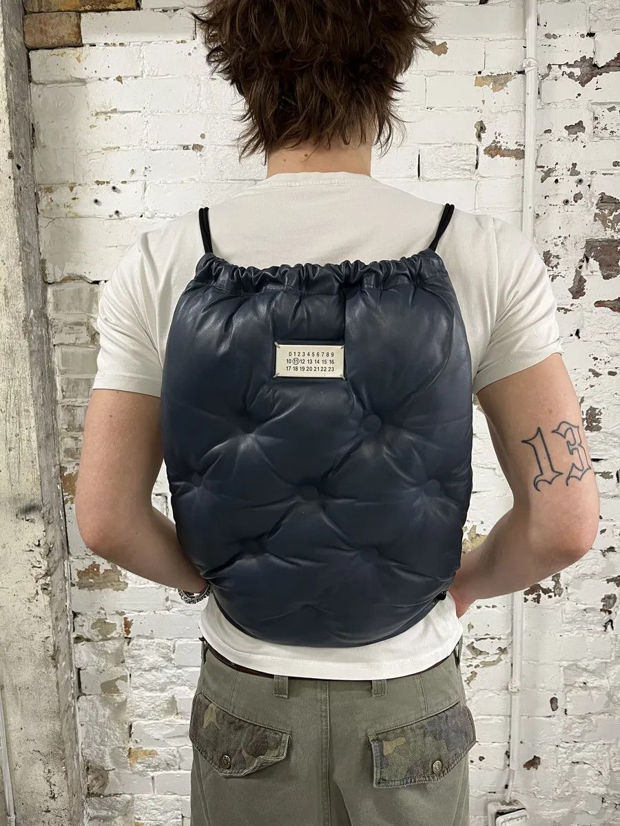 Maison Margiela Maison Margiela Navy Puffer Leather Backpack Size ONE SIZE - 2 Thumbnail