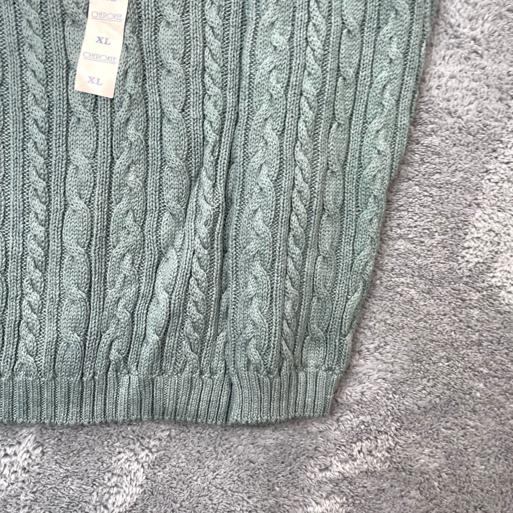 Cherokee VTG Cherokee Sweater Womens XL Gray Cotton Cable Knit Boat Pullover NEW Size XL / US 12-14 / IT 48-50 - 2 Thumbnail