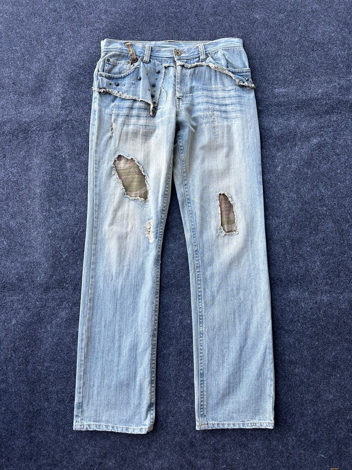 PPFM Vintage Gumu International Distressed Denim 32x33 D171 Size US 32 / EU 48 - 1 Thumbnail