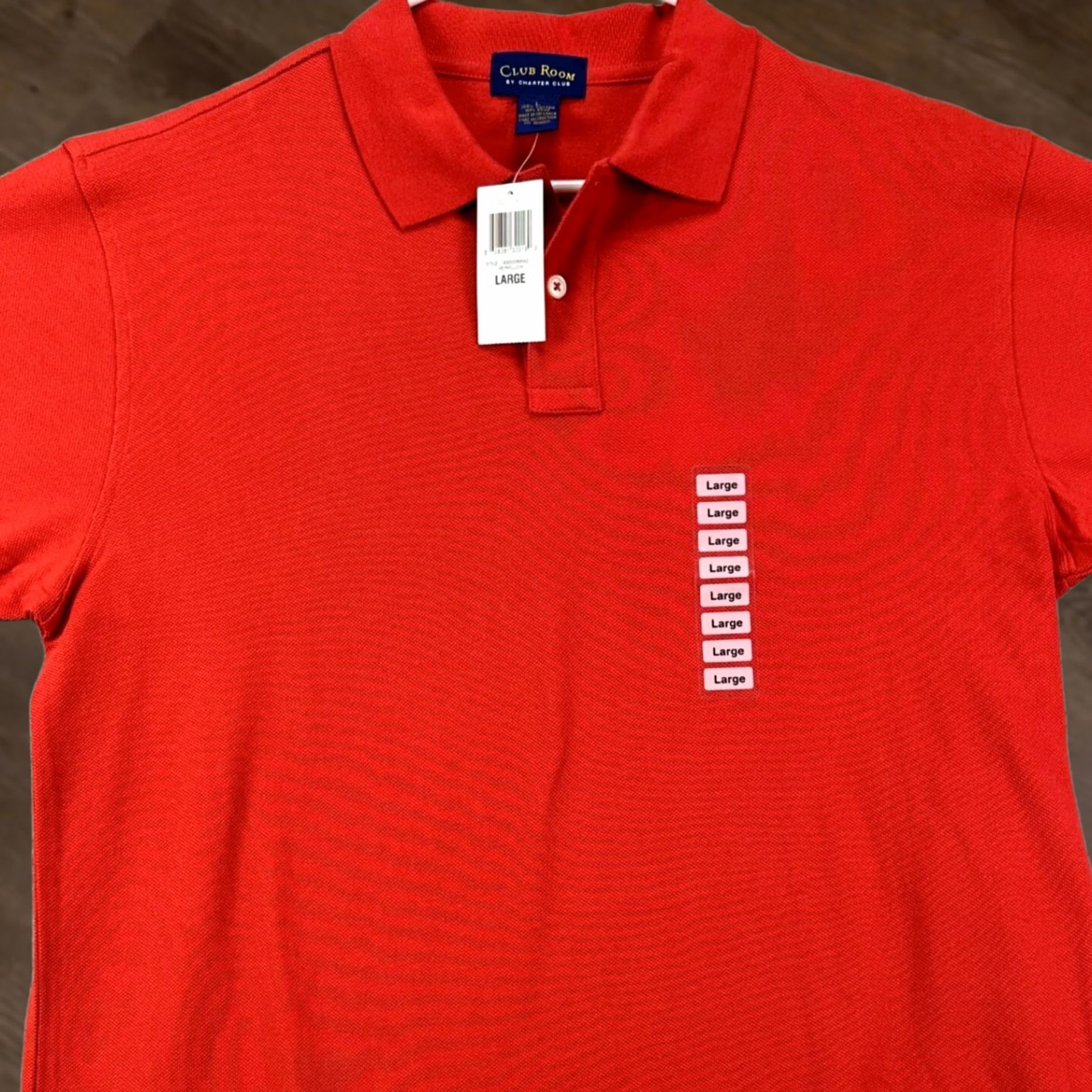 Club Room VINTAGE Club Room Charter Club Mens Polo Shirt Large Orange Casual Rugby 100% Cotton NEW Size US L / EU 52-54 / 3 - 1 Thumbnail