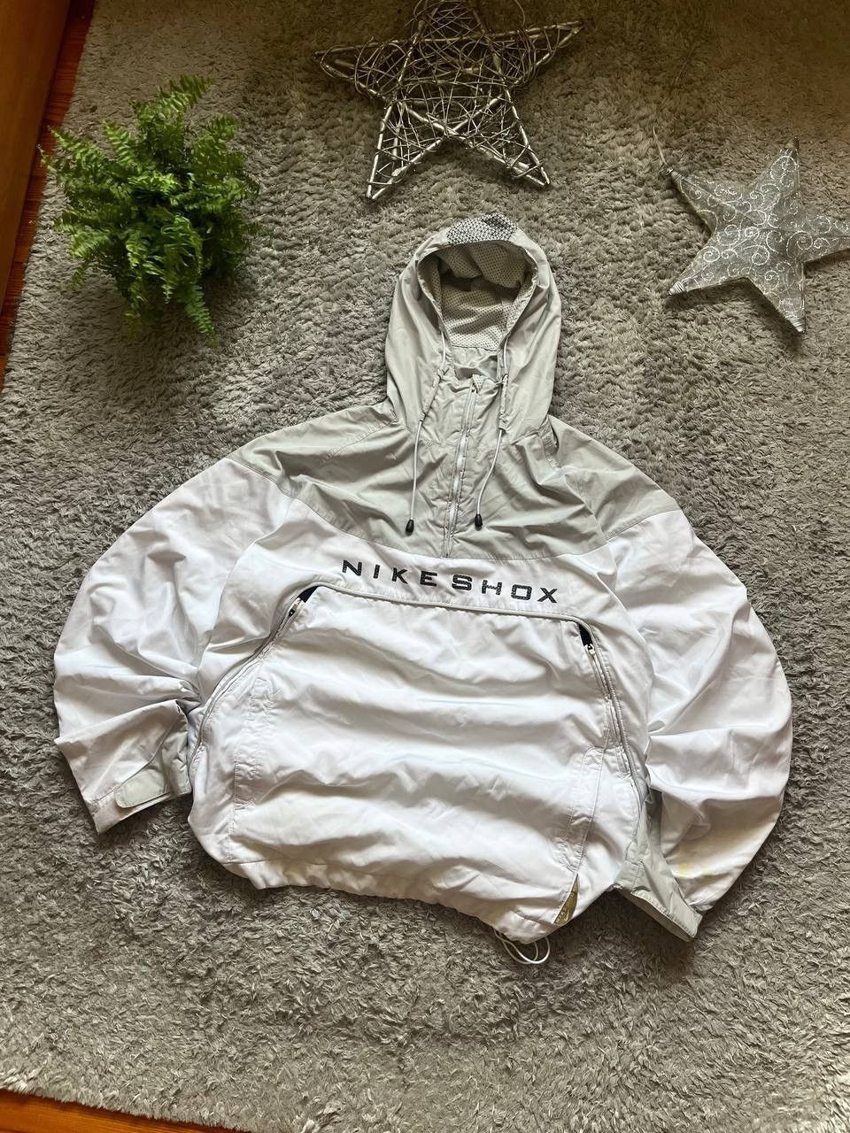 Nike × Vintage 00s Nike Shox Big Logo Anorak Jacket Big Logo Swoosh Drill Size US XL / EU 56 / 4 - 2 Thumbnail