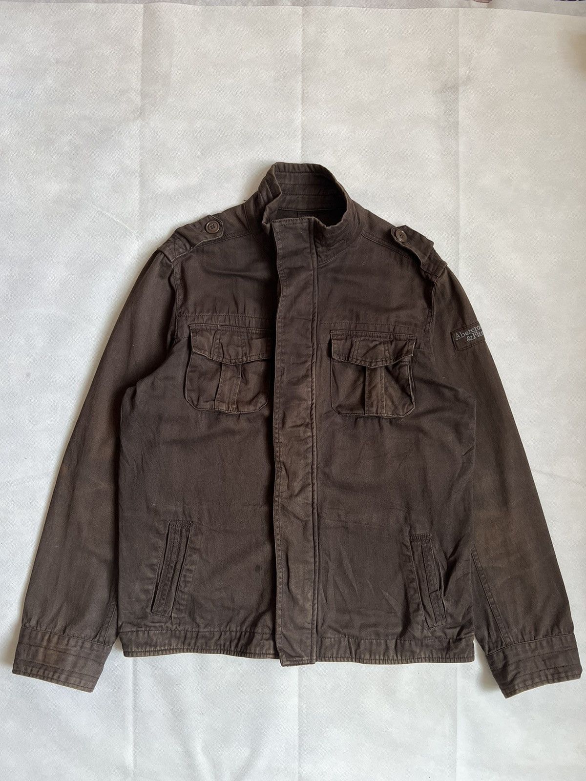 Abercrombie & Fitch ABERCROMBIE BUTTON ZIPPER MILITARY