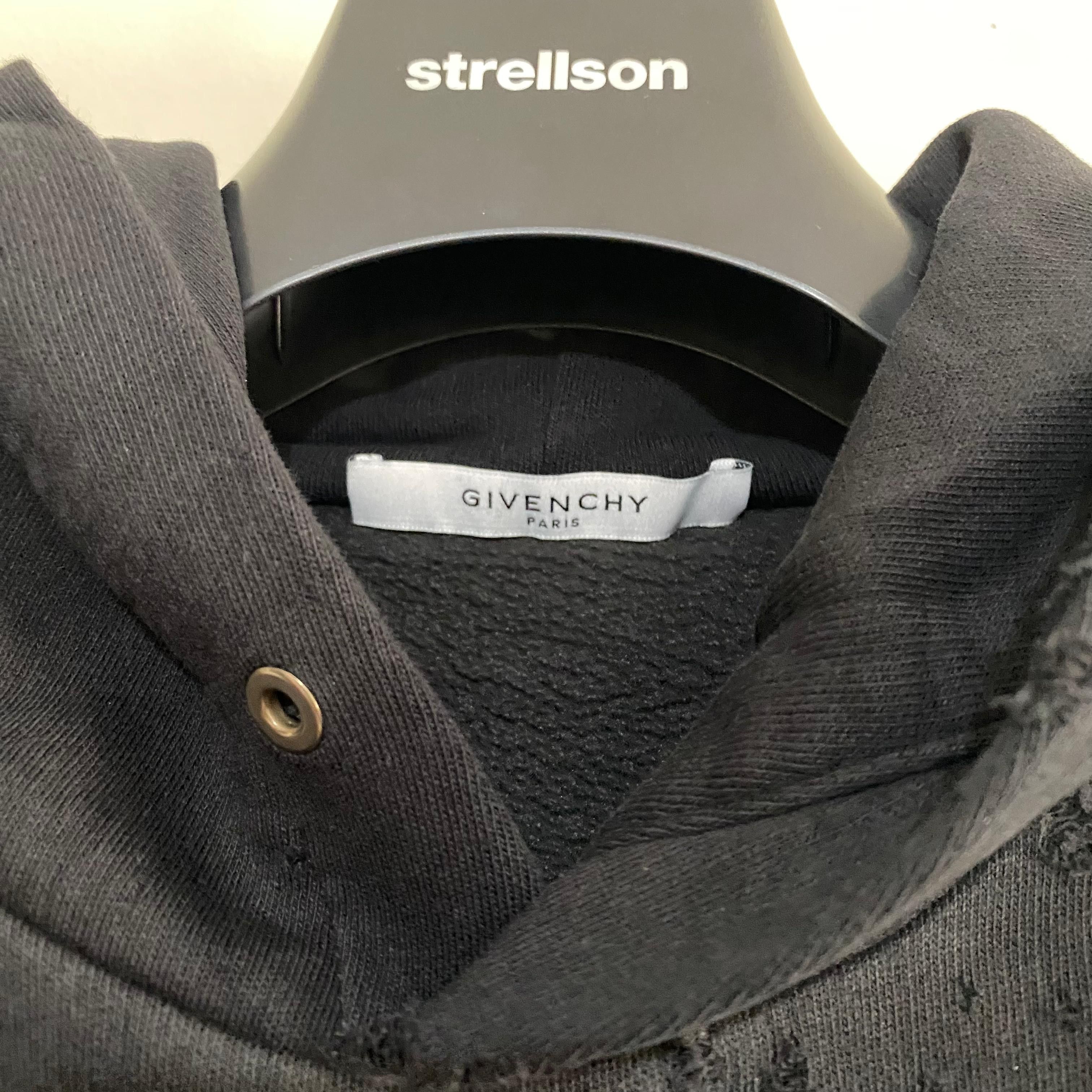 Givenchy Black Distressed Blurred Logo Hoodie Size US XL / EU 56 / 4 - 3 Thumbnail