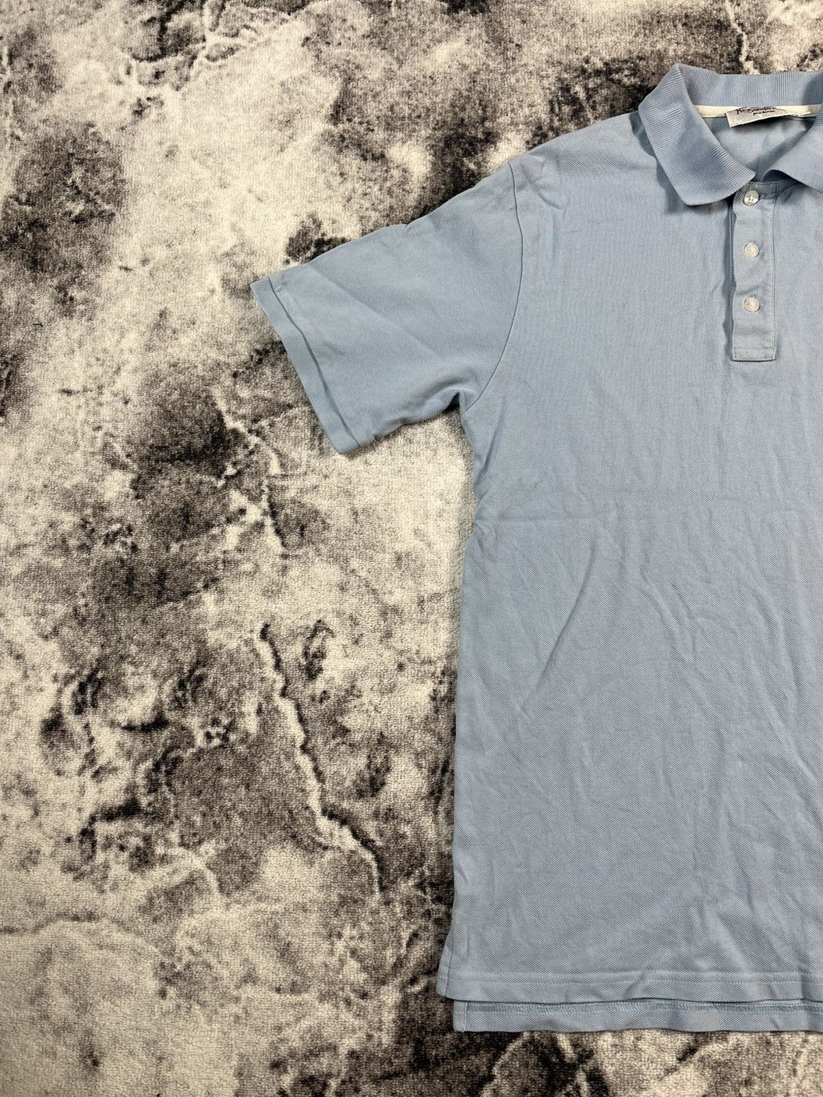 Yves Saint Laurent Yves Saint Laurent Polo Shirt Light Blue Minimal Size US M / EU 48-50 / 2 - 2 Thumbnail