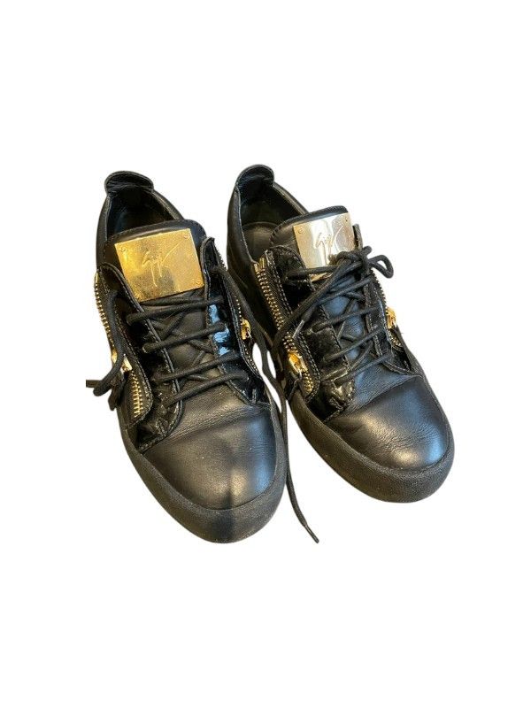 Giuseppe Zanotti Giuseppe Zanotti Triple Zip Black Leather Sneakers, c.2010s Size US 7 / EU 40 - 1 Thumbnail
