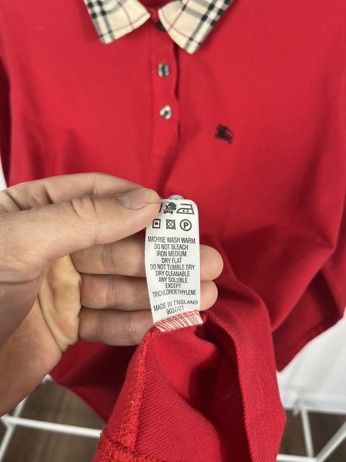Burberry Burberry London Polo Shirt Nova Check Collar Long Sleeve L Size L / US 10 / IT 46 - 8 Thumbnail