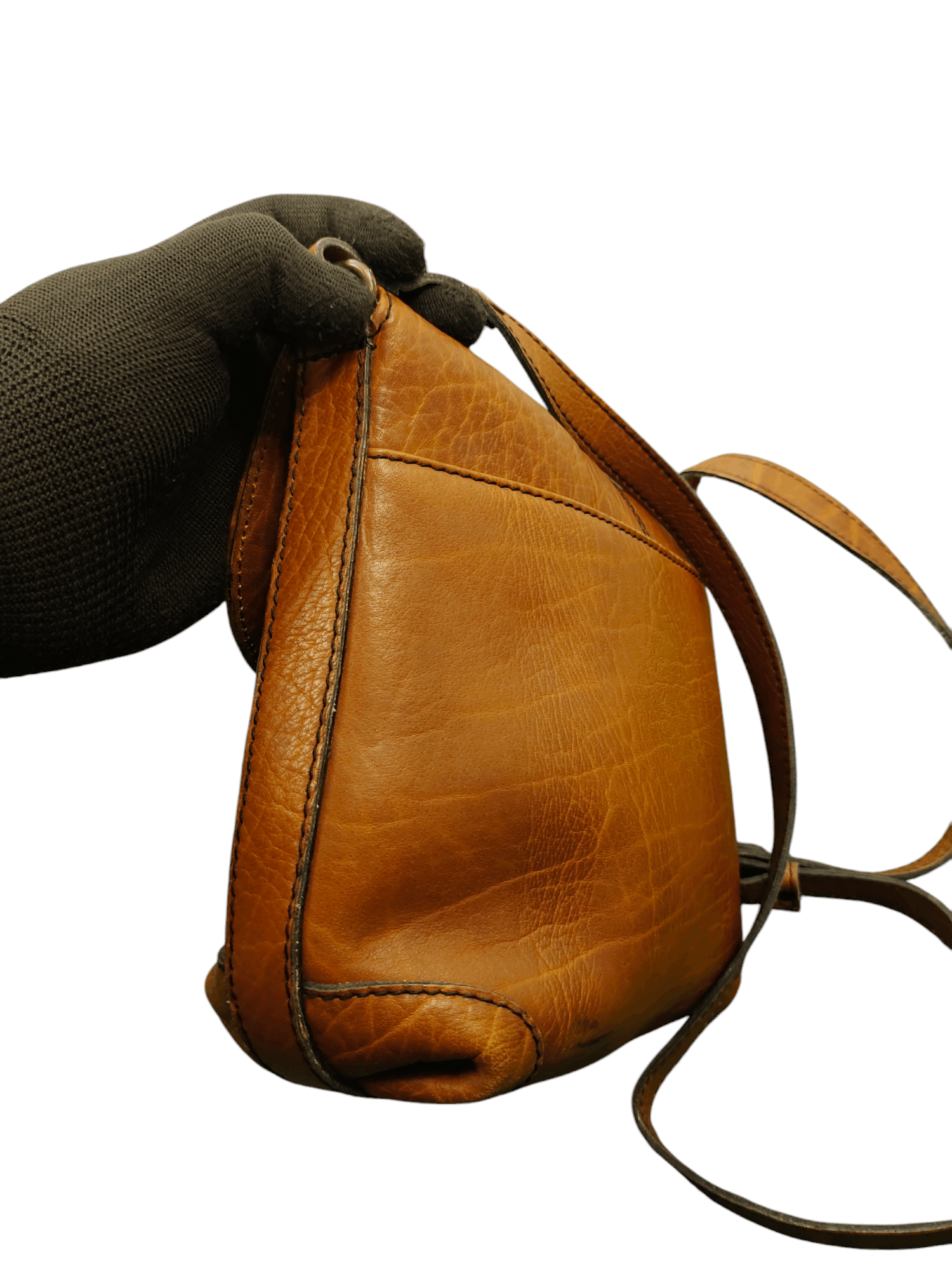 Vintage 70s Caracciola W.Germany Patina Leather Sling Bag