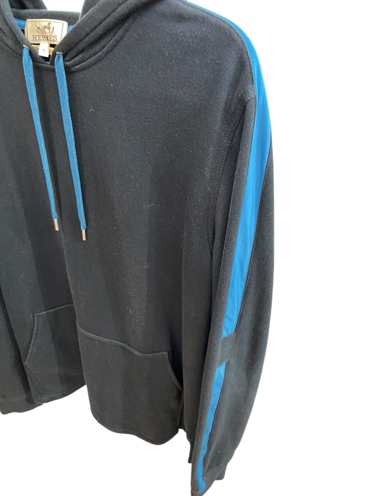 Hermes Hermes Sweatshirt Hoodie with blue stripes Size US XL / EU 56 / 4 - 4 Thumbnail