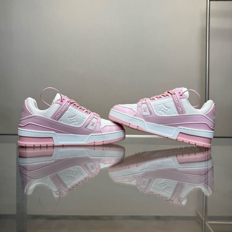 Louis Vuitton Louis Vuitton Trainer Leather Sneakers in Rose Pink -2508 Size US 5 / EU 37 - 8 Thumbnail