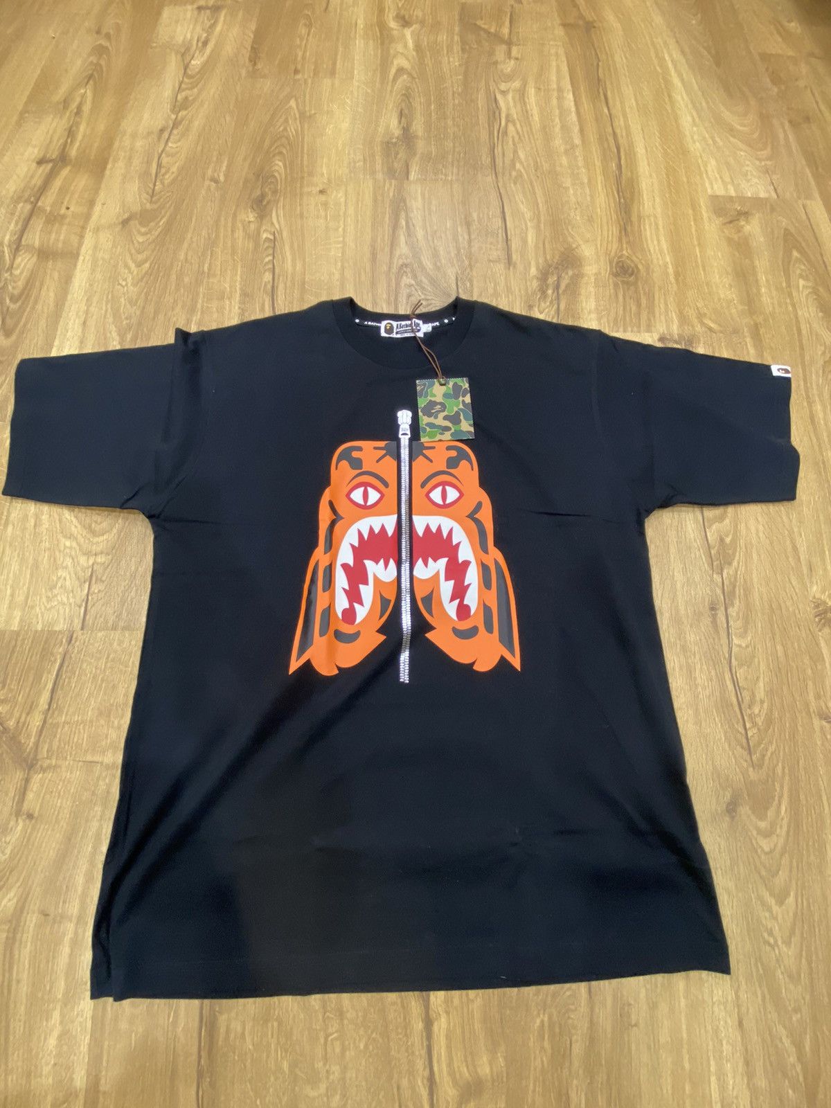image of Bape Tiger Relaxed Tee in Black, Men's (Size Large)