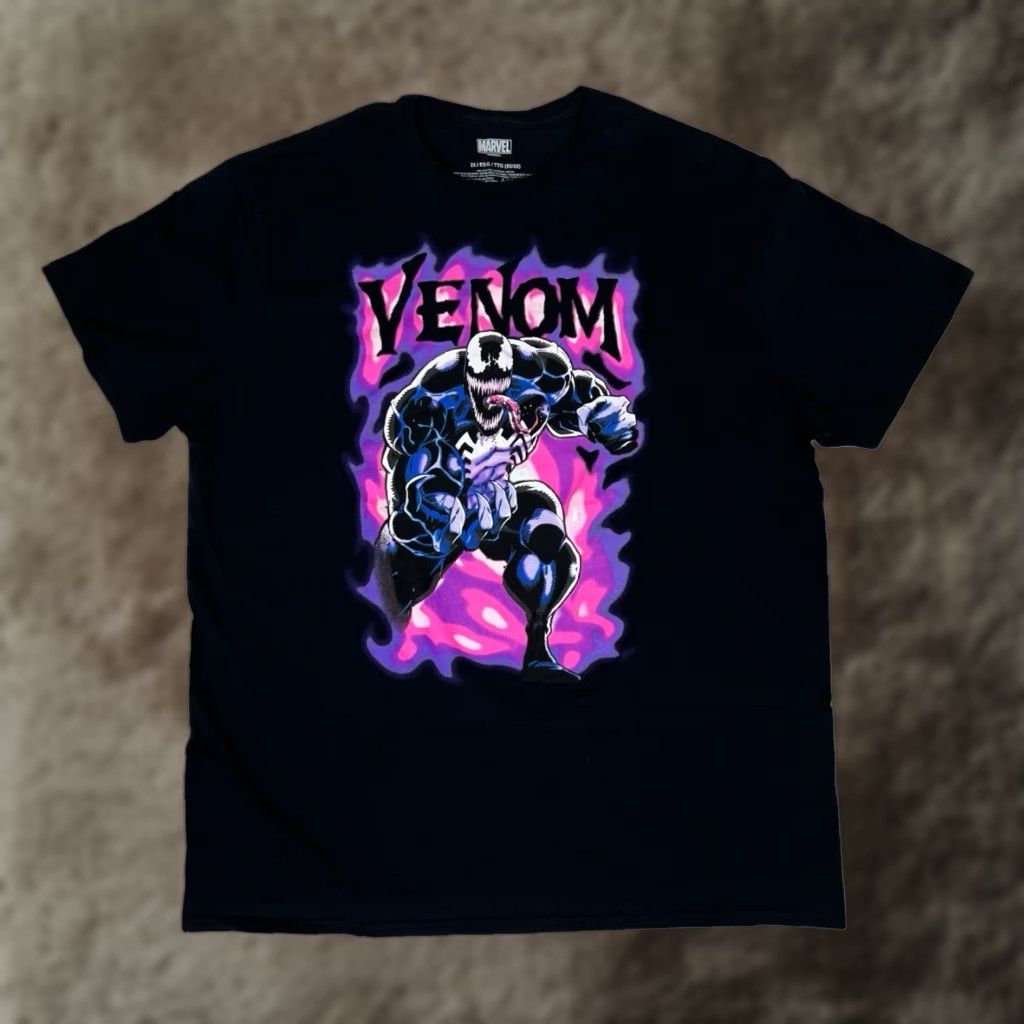 Vintage VINTAGE Marvel Venom T-Shirt 2XL Black Short Sleeve Men Graphic Retro Comics Tee Size US XXL / EU 58 / 5 - 1 Thumbnail