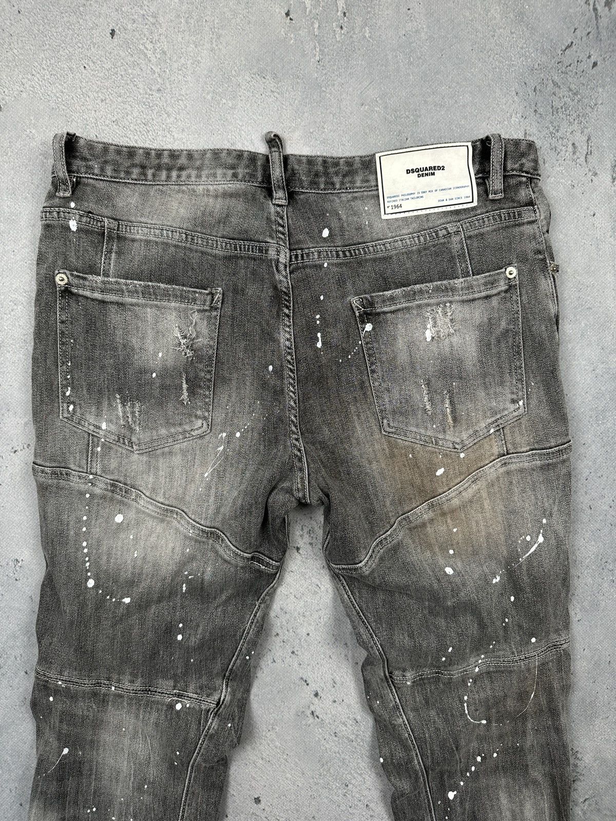 Dsquared2 Dsquared2 1964 Skater Jean Grey Denim Jeans Paint Splatter Size US 34 / EU 50 - 9 Thumbnail