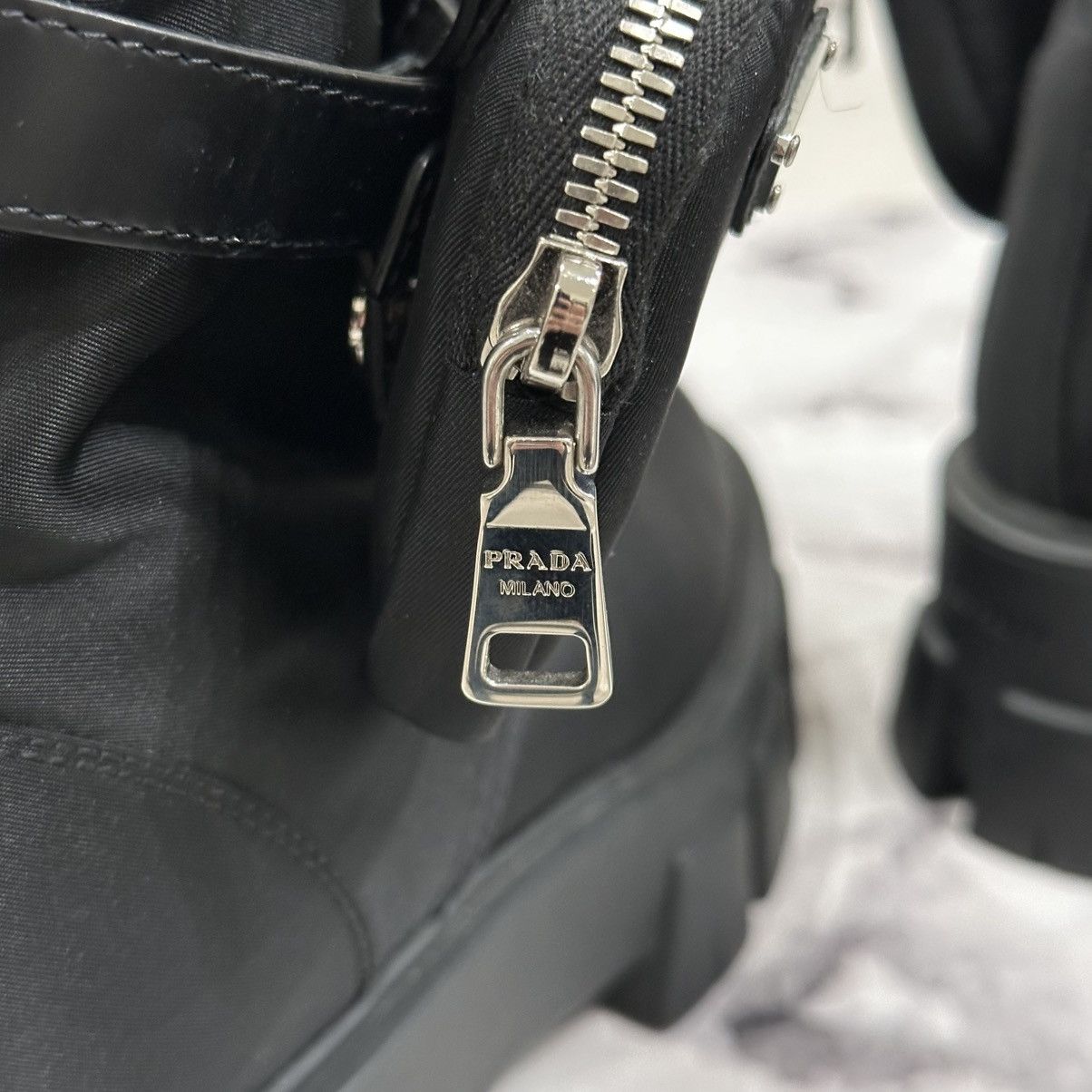 Prada PRADA MONOLITH RE-NYLON COMBAT BOOTS SIZE 40 Size US 10 / IT 40 - 3 Thumbnail