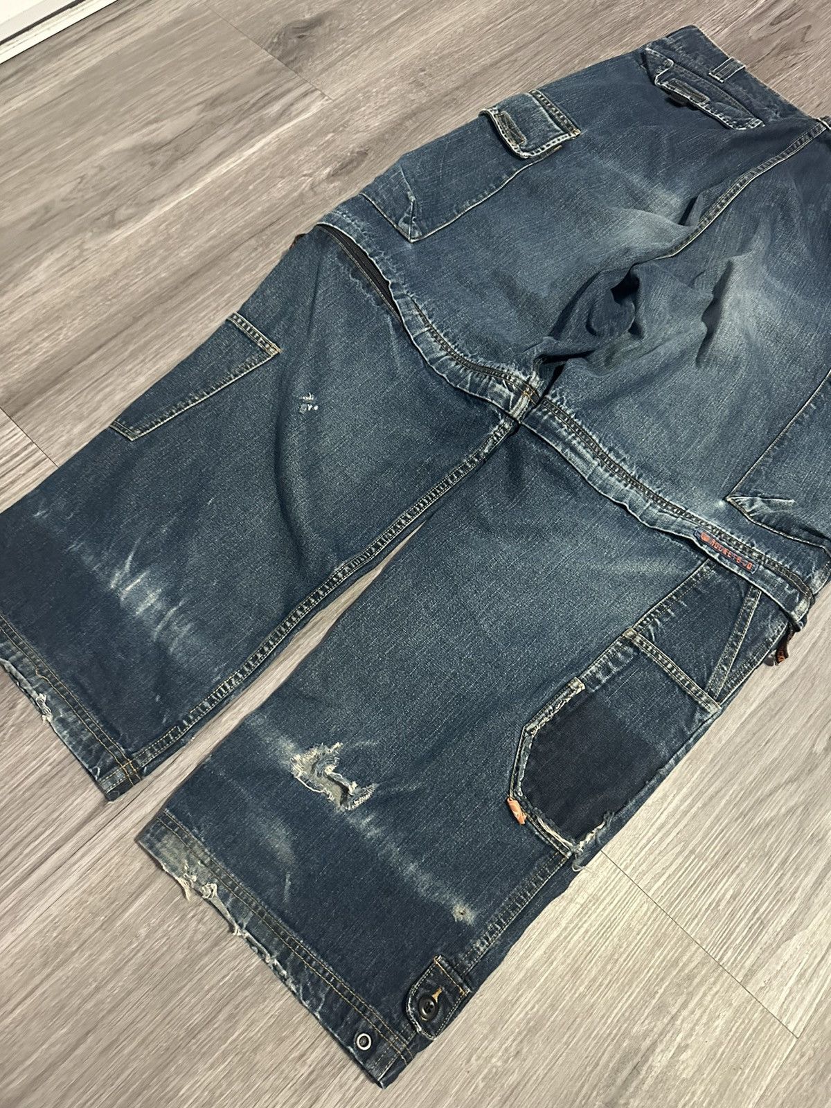 JNCO × Japanese Brand Vintage Japanese Brand Baggy Ripped Carpenter Cargo Jeans Size US 34 / EU 50 - 6 Thumbnail