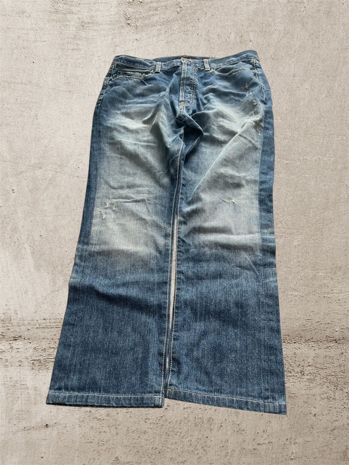 Christian Audigier × Ed Hardy Ed hardy blue straight jeans vintage distressed rare y2k Size US 36 / EU 52 - 3 Thumbnail