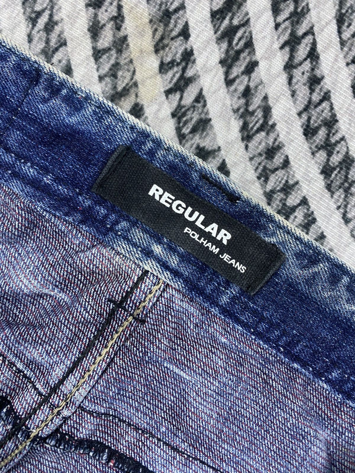 Japanese Brand Vtg Regular Polham Jeans Washed Distressed Denim Pants Size US 33 - 14 Thumbnail