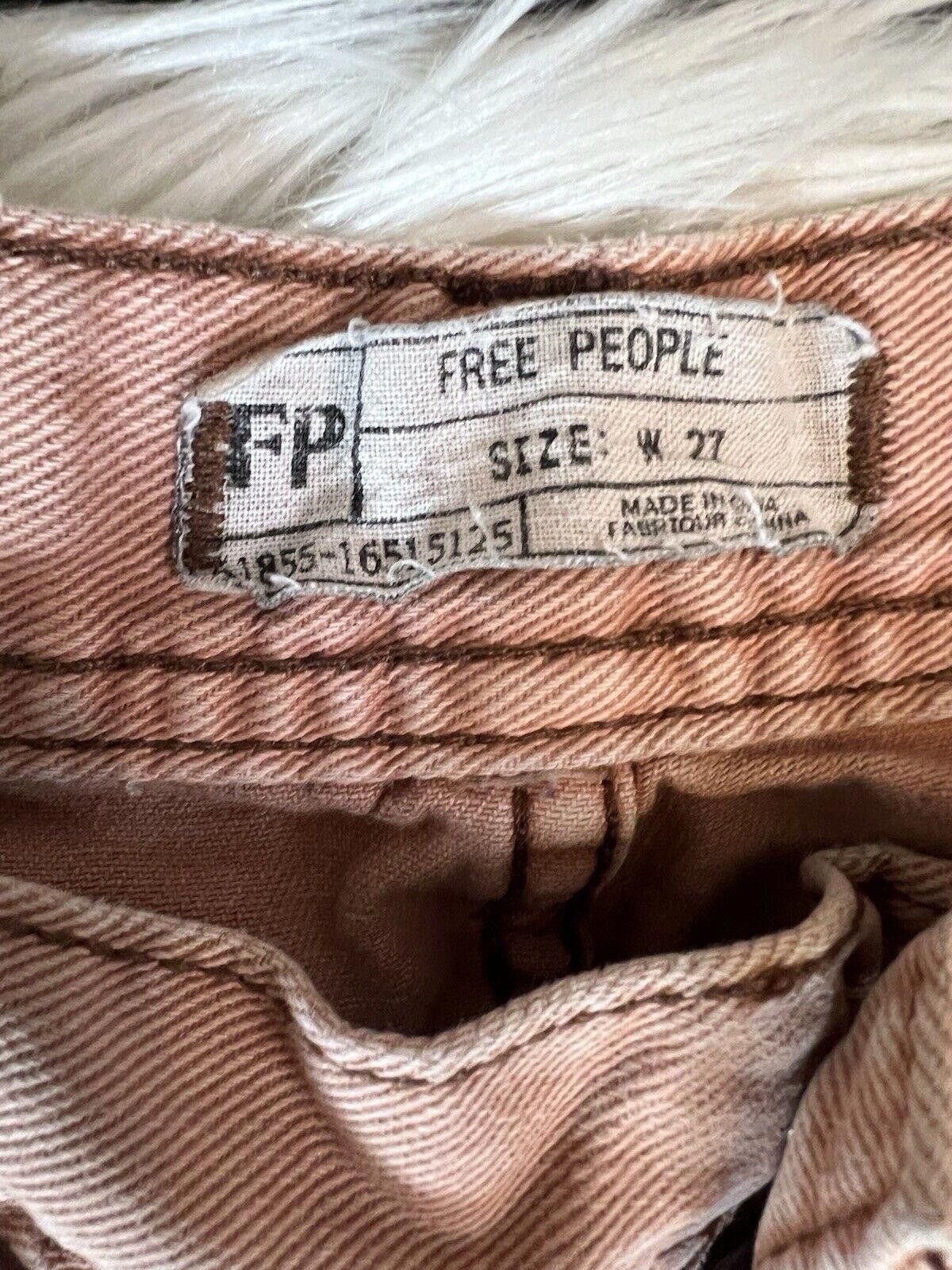 Free People Free People High Rise Melin Light Orange Cut Off shorts Size 27" / US 4 / IT 40 - 4 Thumbnail