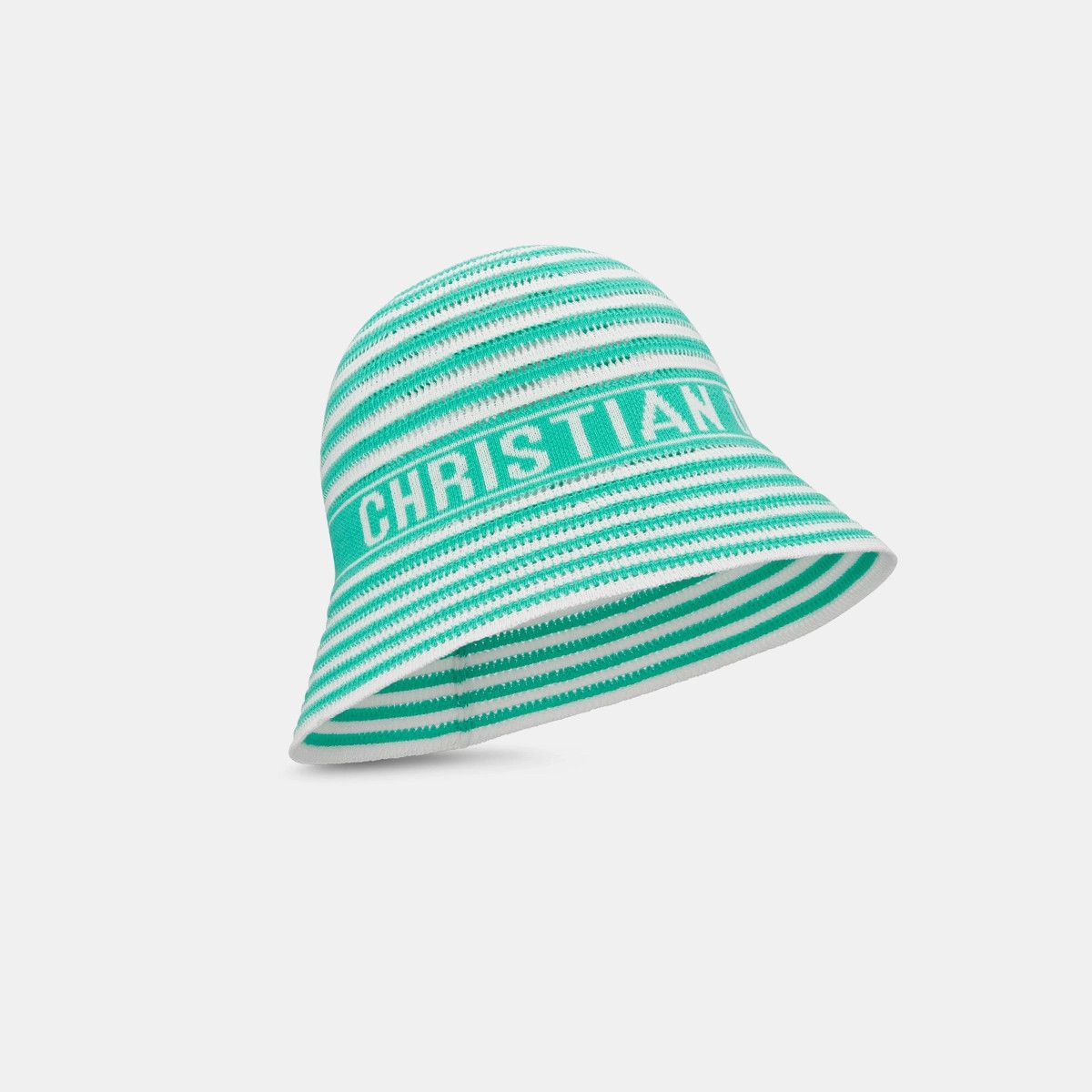 Dior o1bcso1str0226 Size:OS/Small Brim Cloche in White/Aquamaina Size ONE SIZE - 1 Thumbnail