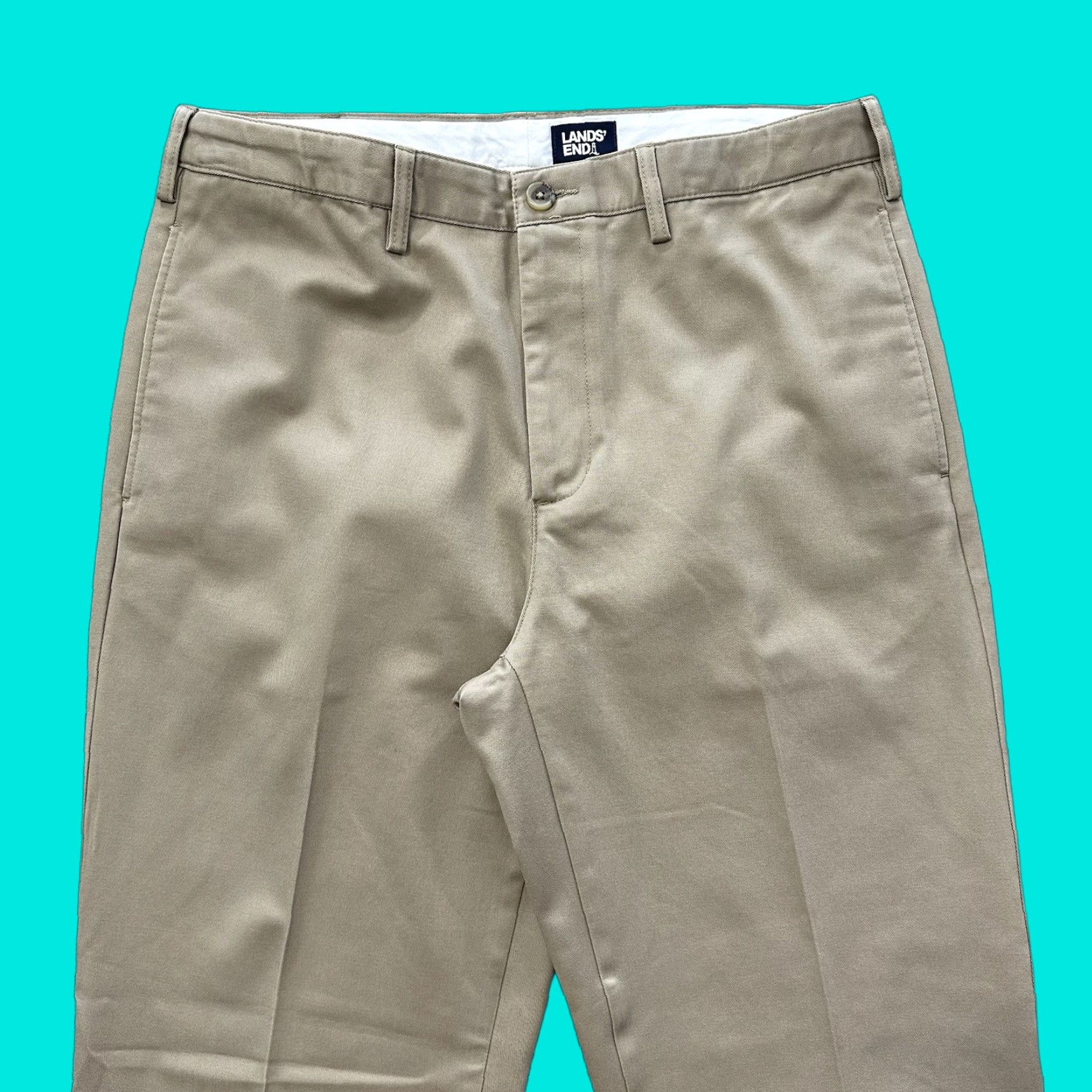 Lands' End Lands' End Khakis Pants Mens 34x32 Beige Beige Khakis Lands' End Pants Mens 34x32 Straight Flat Front Relaxed Cotton 34 32 Navy? Size US 34 / EU 50 - 1 Thumbnail
