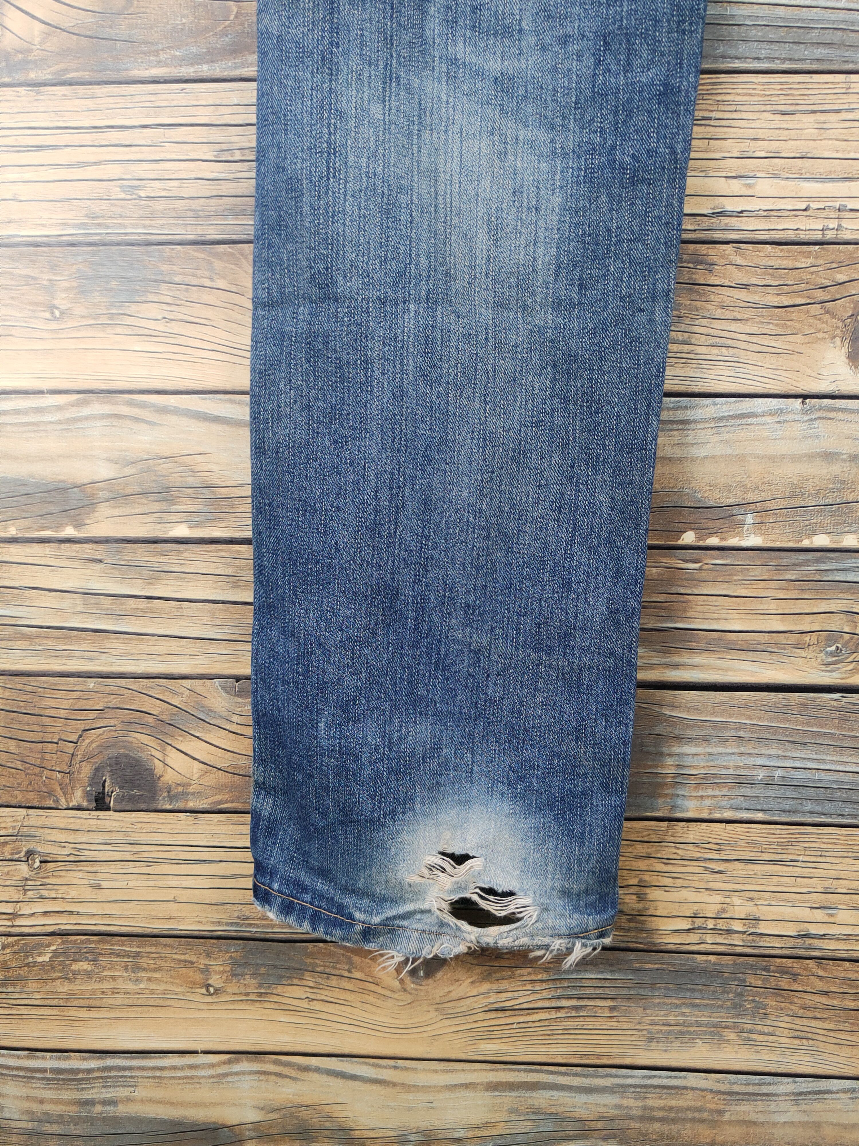 Edwin Edwin Blue Distressed Ripped denim Jeans #W1395 Size US 31 - 12 Thumbnail