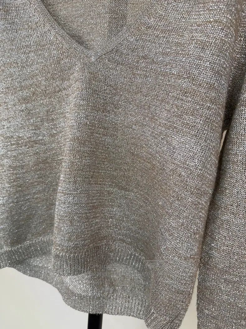 Other Dries Van Noten Silver-threaded metal knitted sweater long Size S / US 4 / IT 40 - 9 Thumbnail