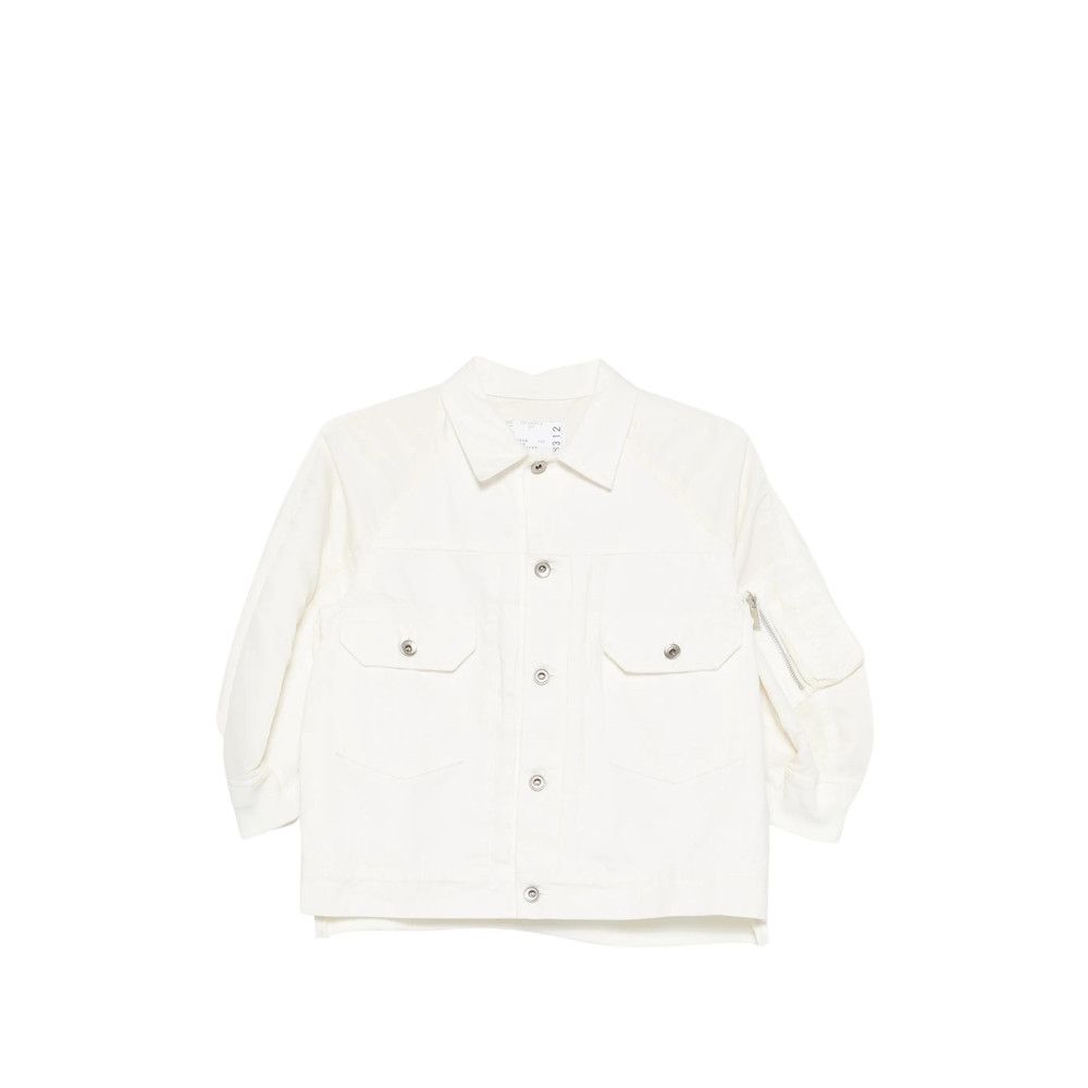 Sacai Sacai WHITE Jackets - Denim Jackets Size M / US 6-8 / IT 42-44 - 1 Thumbnail