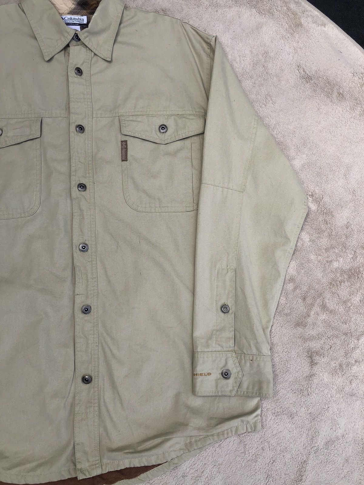 Columbia × Vintage Vintage Columbia Omni Shield Workwear Fleece Shirt Size US L / EU 52-54 / 3 - 4 Thumbnail