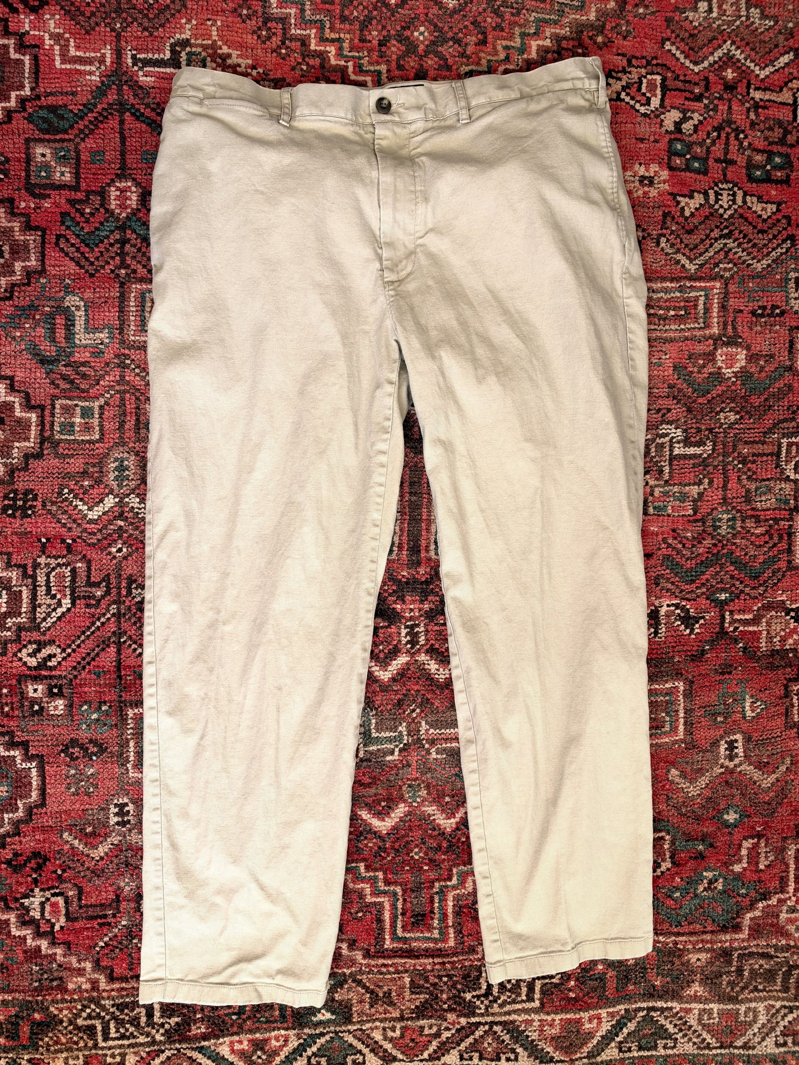J.Crew J.Crew Straight Fit Cotton-Linen Stretch Chinos in Khaki, 38 Size US 38 / EU 54 - 1 Thumbnail