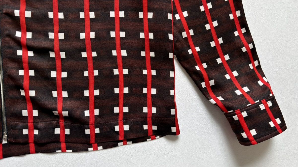 Wales Bonner ‘Relief’ Brown + Red Patterned Zip Shirt Size US M / EU 48-50 / 2 - 10 Thumbnail